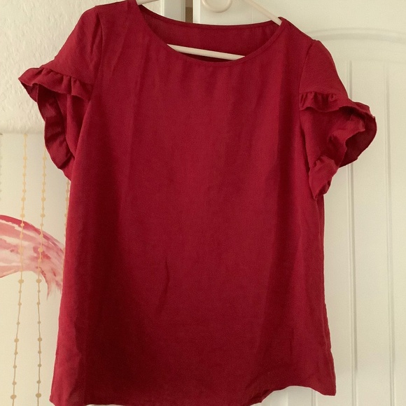 Red Ruffled Blouse - Picture 1 of 1